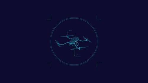 Looped Animation of a Quadcopter in a Circle HUD Element