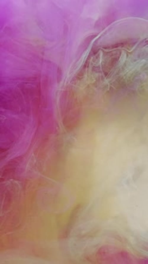 Abstract Swirling Fractal Pattern in Pink and Yellow