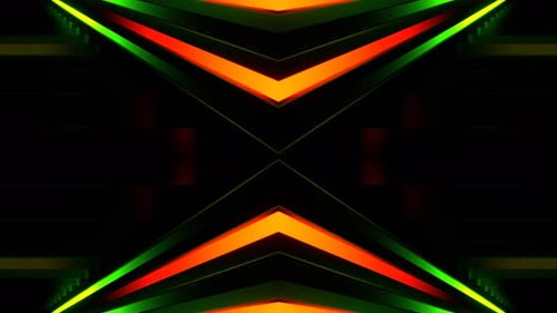 Lime And Orange Futuristic Stairs Kaleidoscope Background Vj Loop In 4K