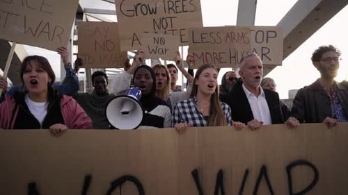 Diverse Group Protests Against War