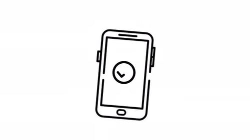 Mobile Payment Success Line Art Animated Looping Video Alpha Channel Icon