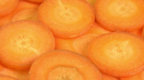 Fresh Carrot Slices in Close Up Detail