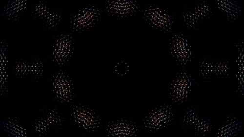 abstract lines colorful light shining round shape in center, black background