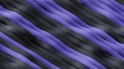 Abstract Wavy Ribbons Looping Purple and Black Background