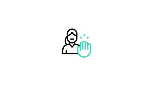 Animated Outline Person Icon with Glowing Hand Gesture
