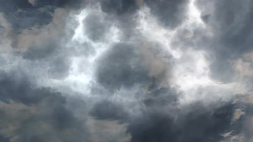 4K Thunderstorm Lightning In Storm Clouds, loop