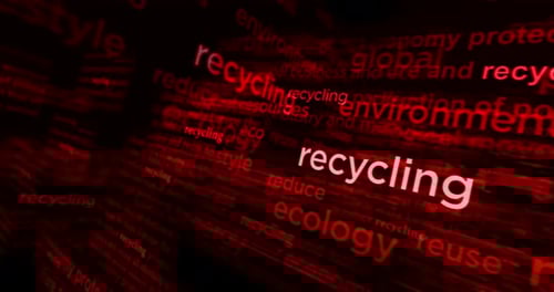 Flowing 3D Kinetic Typography Loop on Global Recycling Theme