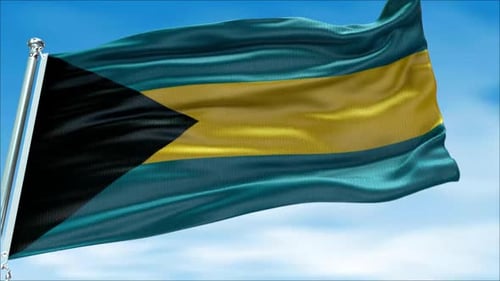 Realistic Bahamas Flag Waving Seamless Loop