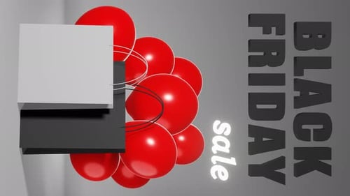 Vertical Black Friday Sale Animation with 3D Shopping Bags