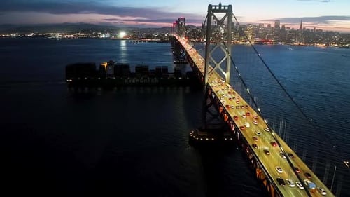 Baybridge San Francisco Sunset Night mode