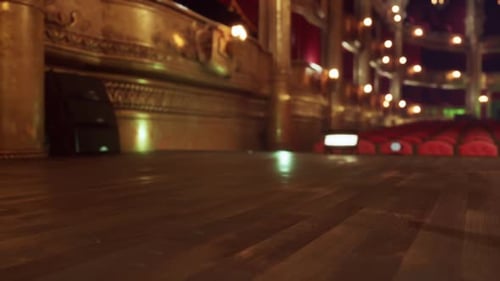 Elegant Classic Theater Stage and Balcony Interior