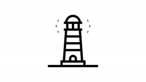 lighthouse line icon animation