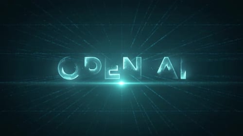 Futuristic Digital Text Reveal with Glowing Blue Light