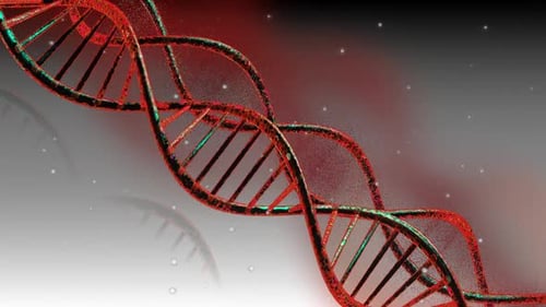 Futuristic Rotating DNA Double Helix Science Background Animation