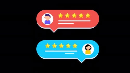 Animated User Review and Rating Chat Bubbles