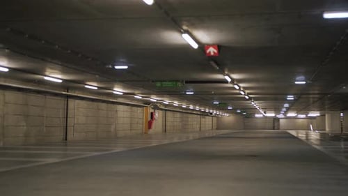 Empty Parking Garage in Slow Motion