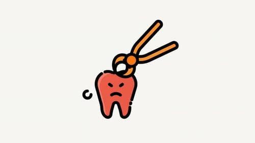 Animated Dental Pliers Pulling Painful Tooth Icon