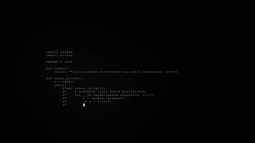 Futuristic Code Stream Overlay on Black Background, Digital Data Motion Graphics 4