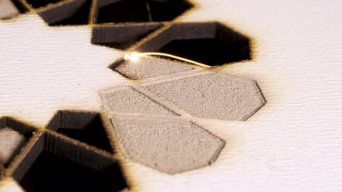 Laser Cutting Geometric Shapes in Material