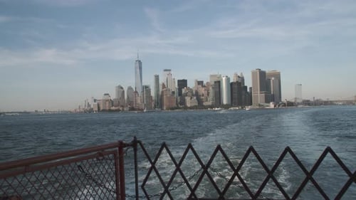 Handheld shot of Lower Manhattan