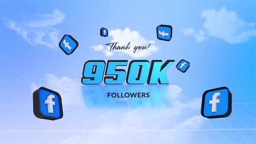 Facebook 950K Followers Celebration Animation