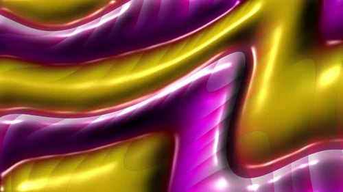 Dynamic Fluid Glossy Purple and Yellow Wave Background