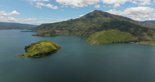 Aerial View of Toba Lake Sumatra Indonesia