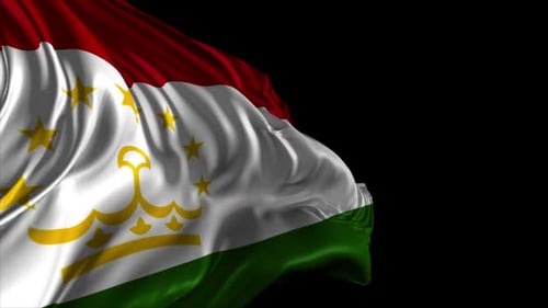 Waving Flag of Tajikistan Realistic Fabric Animation