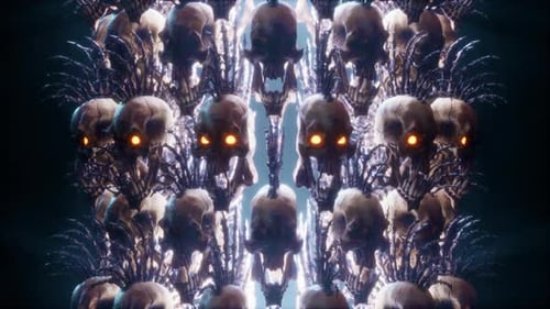 Punk Skulls Pillar VJ Loop