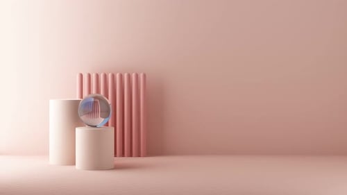 Clean 3D Geometric Shapes and Furniture Podium Reveals