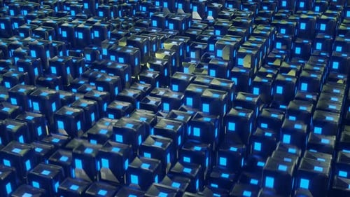 Loop Abstract Scifi Blue Glow Animation