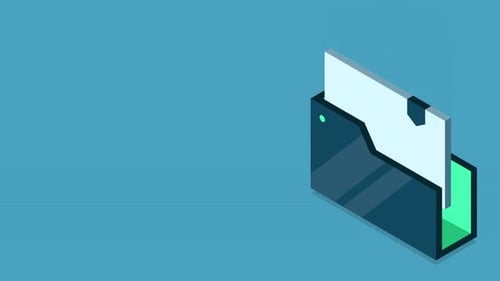 Isometric folder with documents animation. Document folder isometric. Archive containing documents