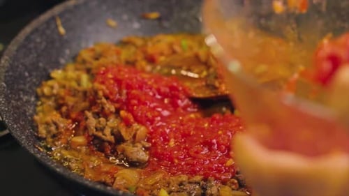 making bolognese sauce