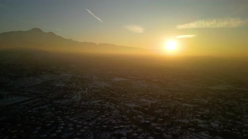 A magnificent mountain view above the mist at sunset