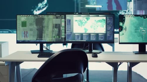 Futuristic Operation Center with Advanced Technology