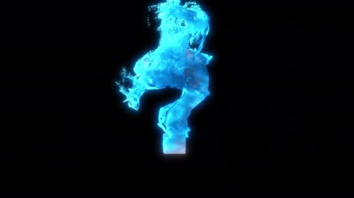 Abstract Blue Particle Question Mark Reveal Animation