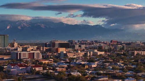 Aerial view of Tucson city, United States.