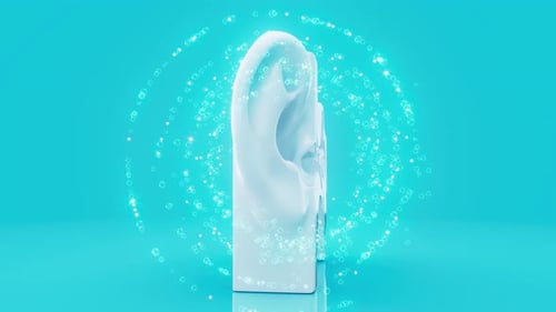 Animated Human Ear Anatomy with Sound Wave Propagation
