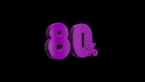 Animated Glossy Purple 80% Percentage Reveal