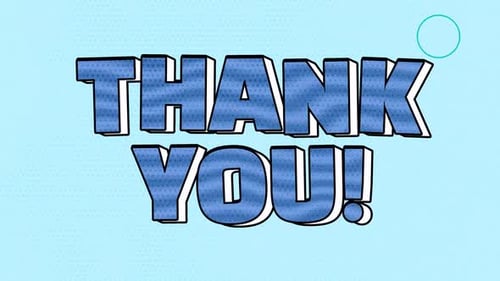Animated Retro Comic Book Style Thank You Text