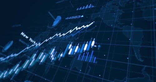 Stock exchange in the world charts and graphs diagram
