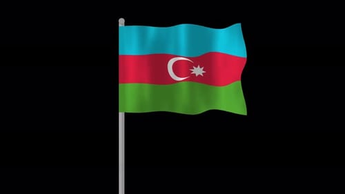 Azerbaijan Flag Waving Loop Animation