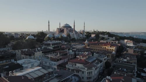 drone shot of Istanbul iconic mosque