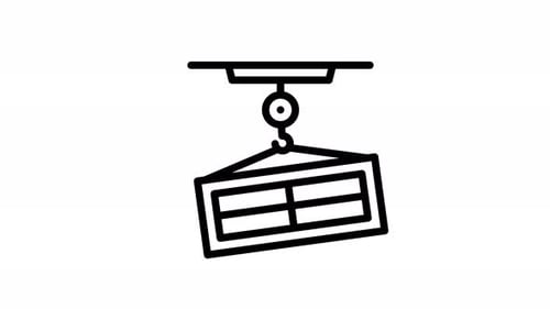 industrial crane line icon animation