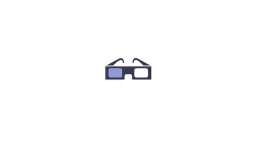 Modern Animated 3D Glasses Icon Loop