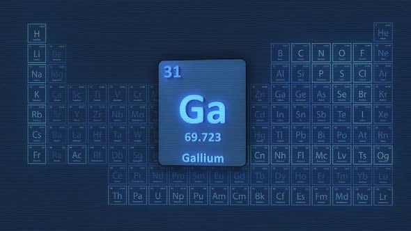 Animated Gallium Element Highlight on Digital Periodic Table ...
