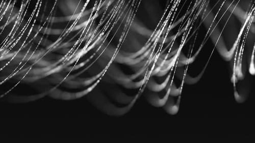 White Lights Lines With Black Background Loop