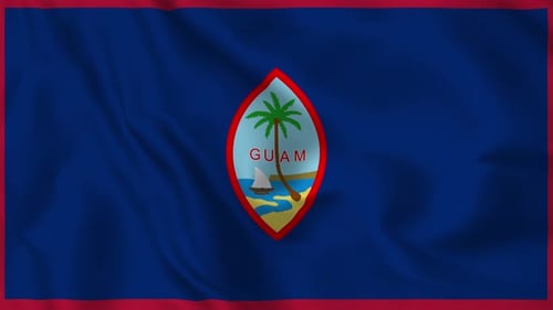 Guam Flag Waving Realistic Fabric Animation Loop
