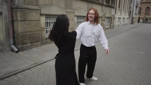 A Romantic Journey of a Couple Sharing Joyful Moments in a Park