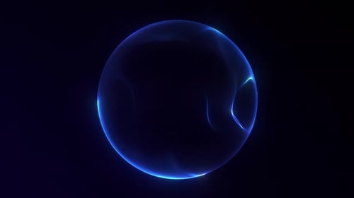 Futuristic Blue Glowing Particle Sphere Animation
